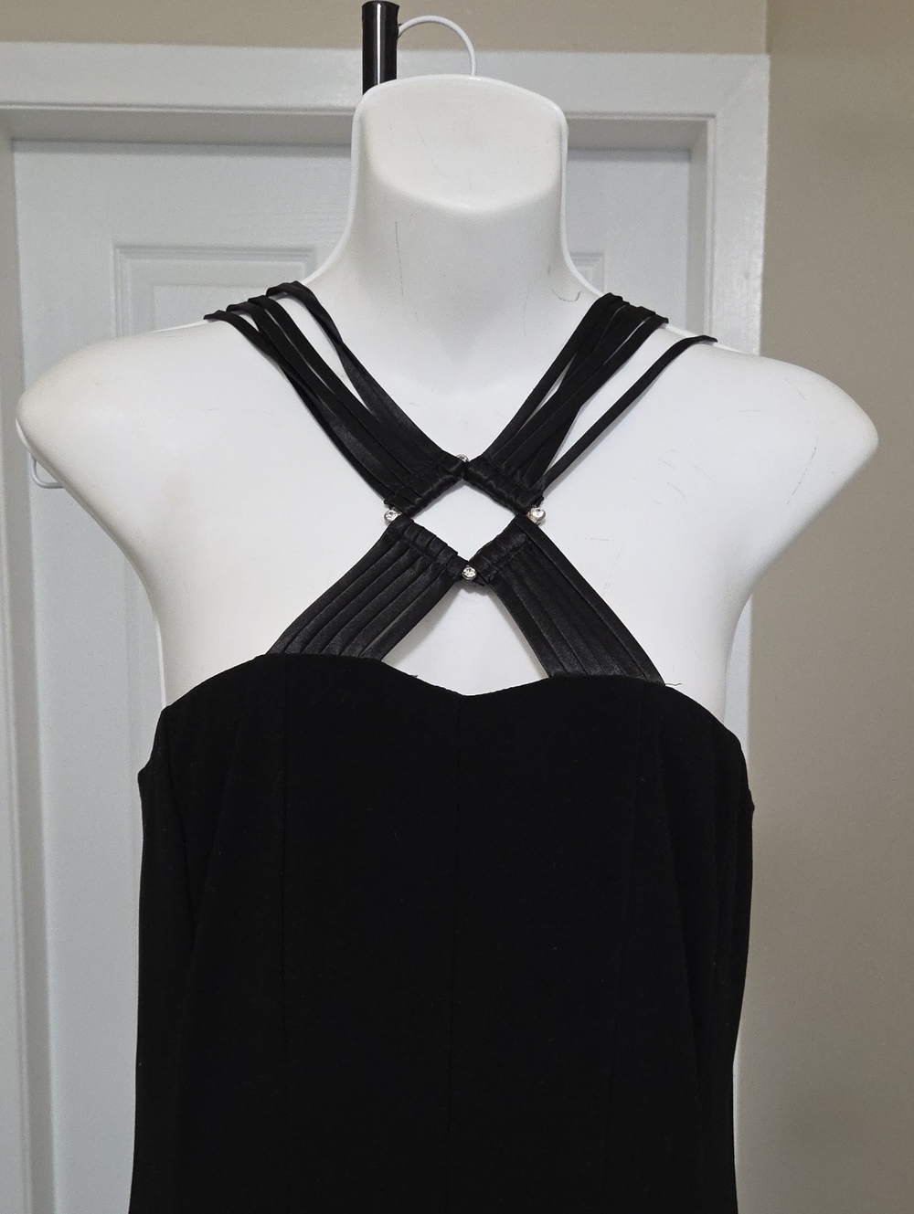 Joseph Ribkoff Black Strappy Cross-Neck Maxi Dress - Picture 5 of 6